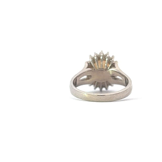 14K White Gold Opal and Natural Diamond Ring