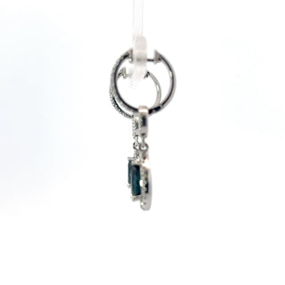 14K White Gold Sapphire and Diamond Drop Earrings
