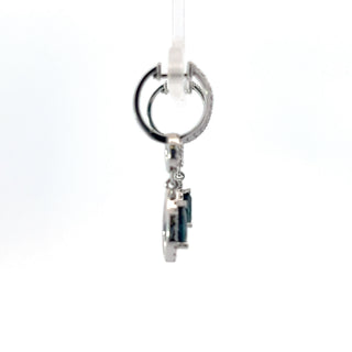 14K White Gold Sapphire and Diamond Drop Earrings