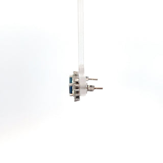 14K White Gold Sapphire and Diamond Earrings