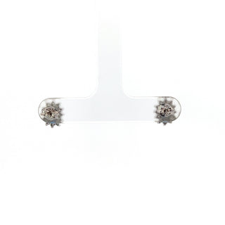 14K White Gold Sapphire and Diamond Earrings