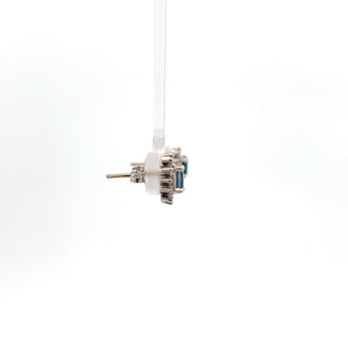 14K White Gold Sapphire and Diamond Earrings