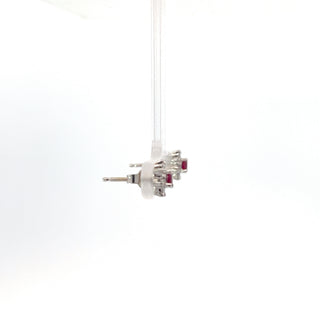 14K White Gold Ruby and Diamond Earrings
