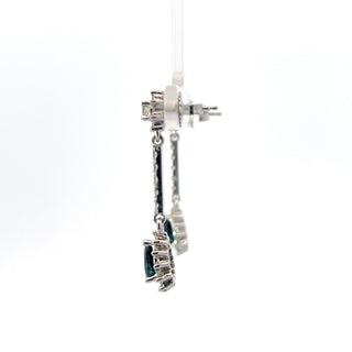 14K White Gold Sapphire and Diamond Earrings