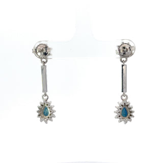 14K White Gold Sapphire and Diamond Earrings