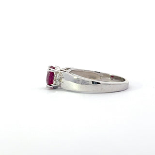 14K White Gold Ruby and Diamond Ring