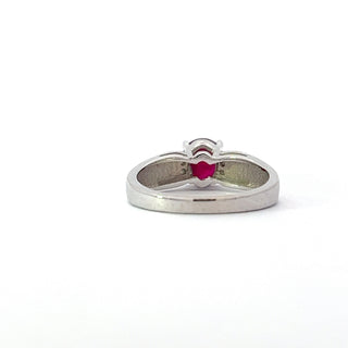 14K White Gold Ruby and Diamond Ring