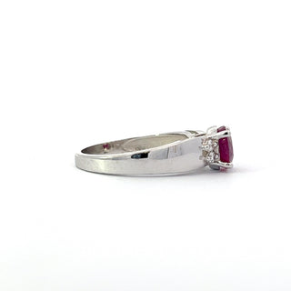 14K White Gold Ruby and Diamond Ring