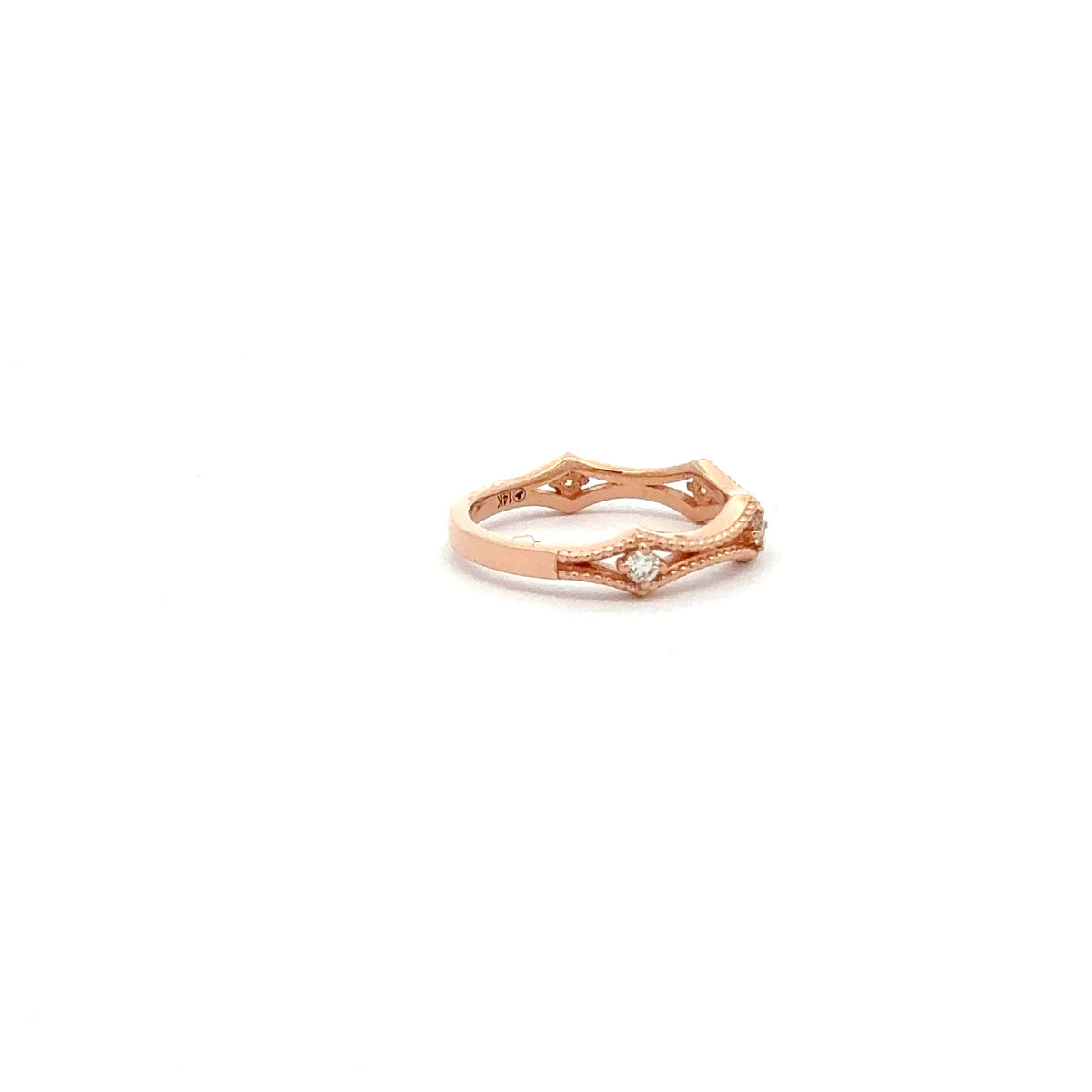 14K Rose Gold 0.16cttw Maple Leaf Canadian Diamond Ring
