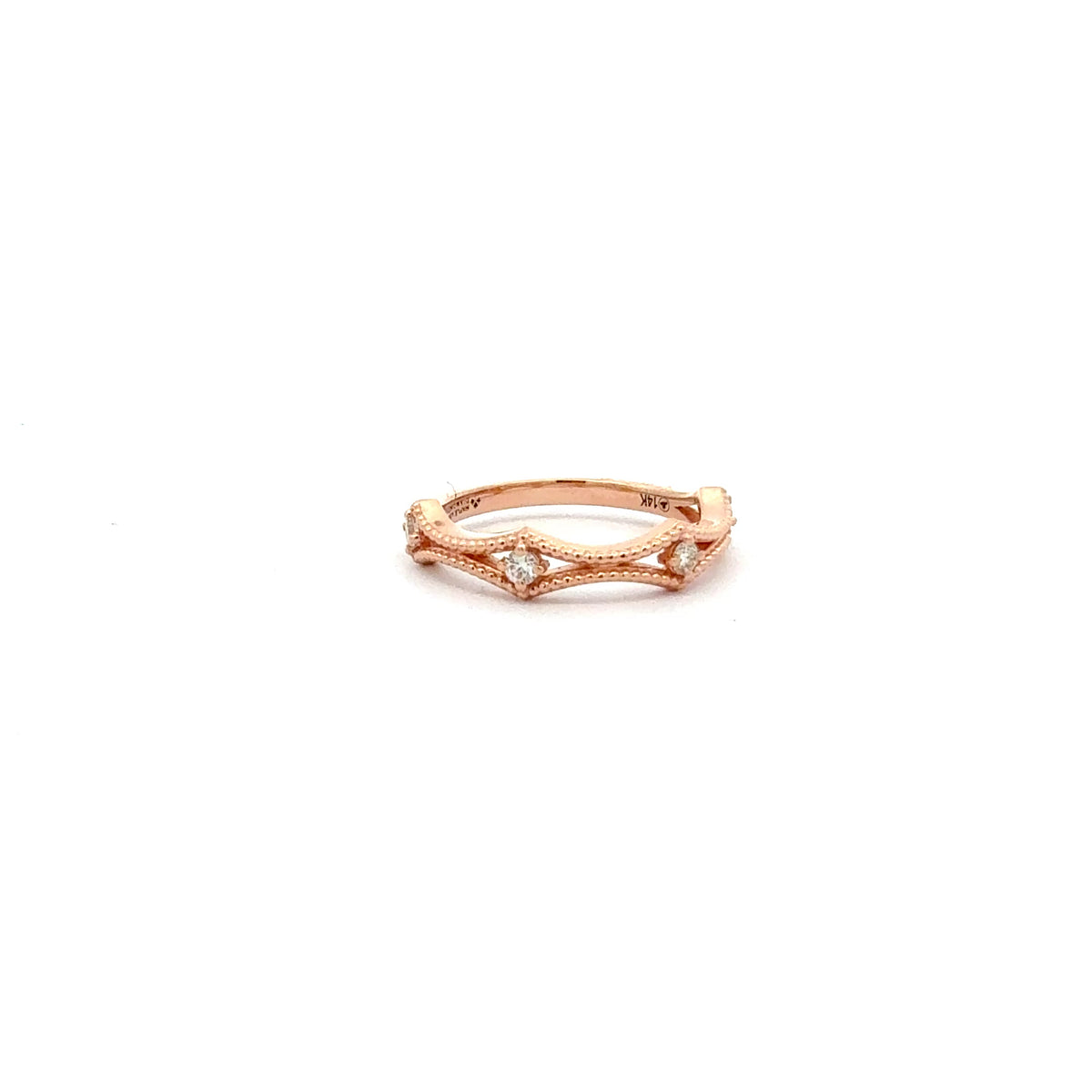 14K Rose Gold 0.16cttw Maple Leaf Canadian Diamond Ring