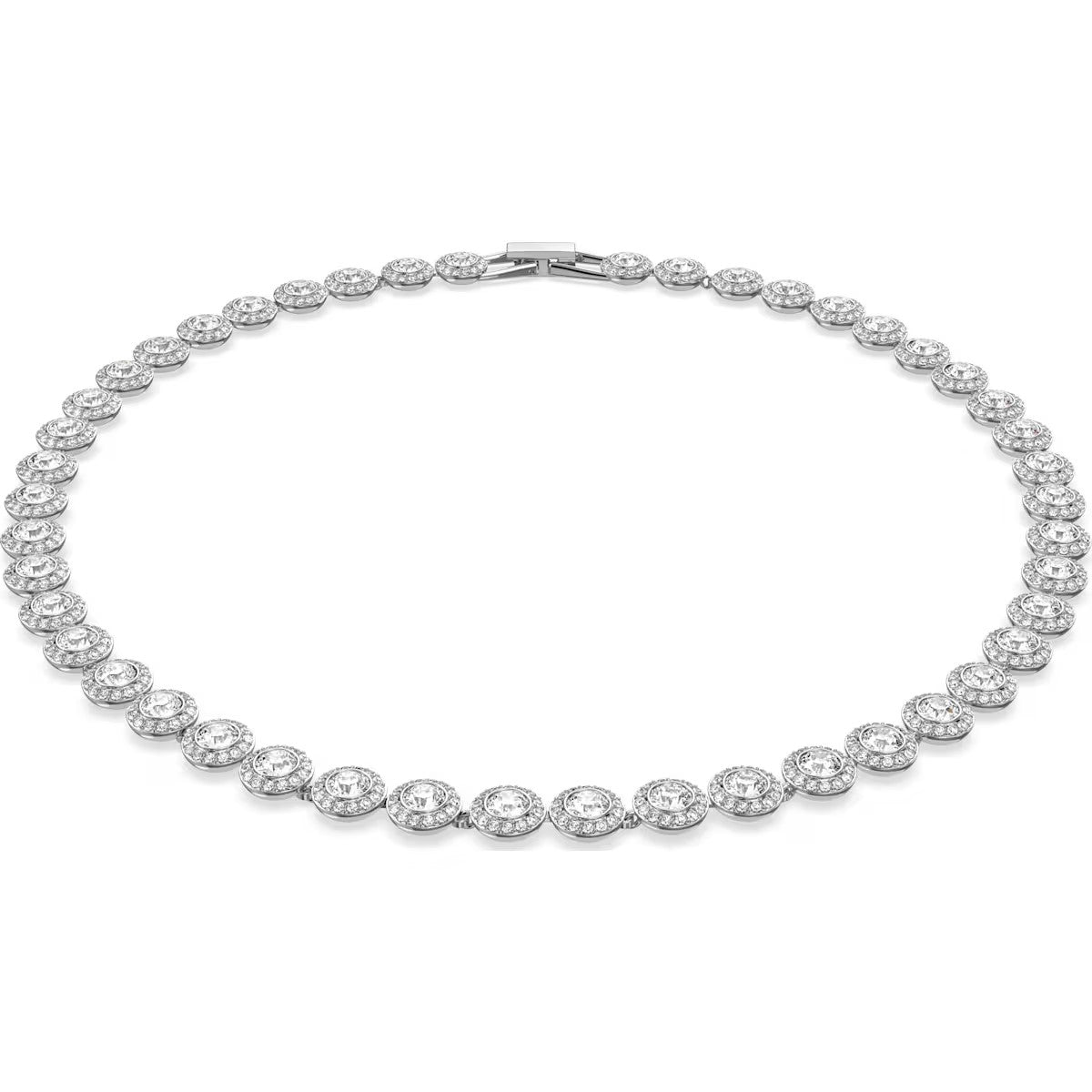 Swarovski Una Angelic Tennis necklace, Round cut, Medium, White, Rhodium plated 5117703