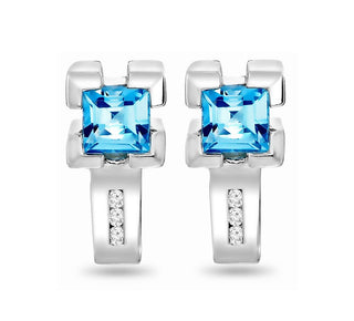 Lab Grown Gemstone Hoop Earrings
