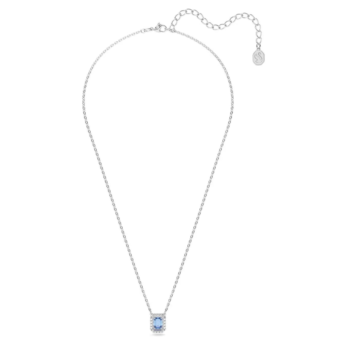Swarovski Millenia necklace, Octagon cut, Blue, Rhodium plated - 5614926