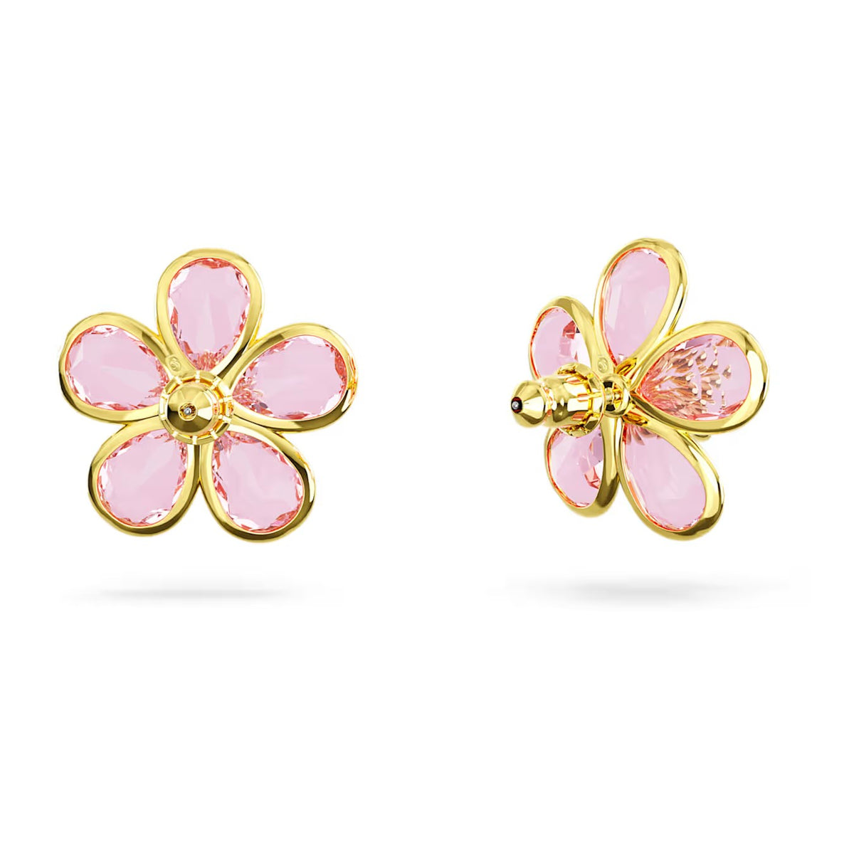 Pendientes Swarovski Florere, Flor, rosa, Baño tono oro - 5656635 