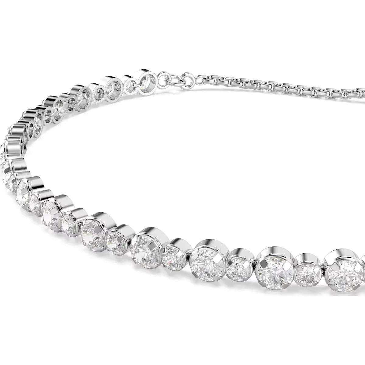 Swarovski - Matrix Tennis bracelet, Mixed round cuts, White, Rhodium plated 5677813