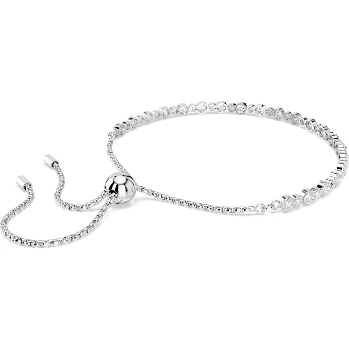 Swarovski - Matrix Tennis bracelet, Mixed round cuts, White, Rhodium plated 5677813