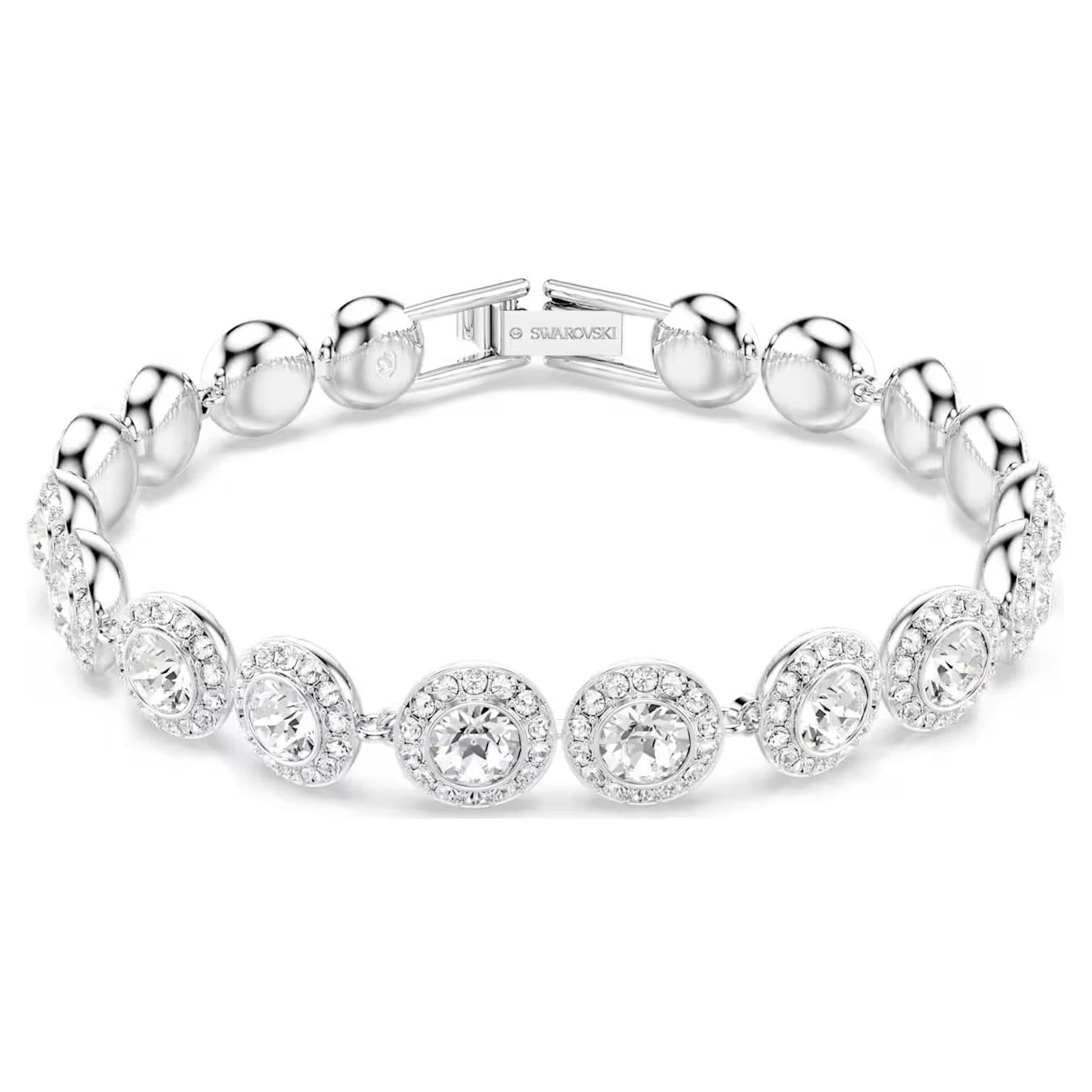Swarovski Una Tennis bracelet Round cut, White, Rhodium plated - 5682279