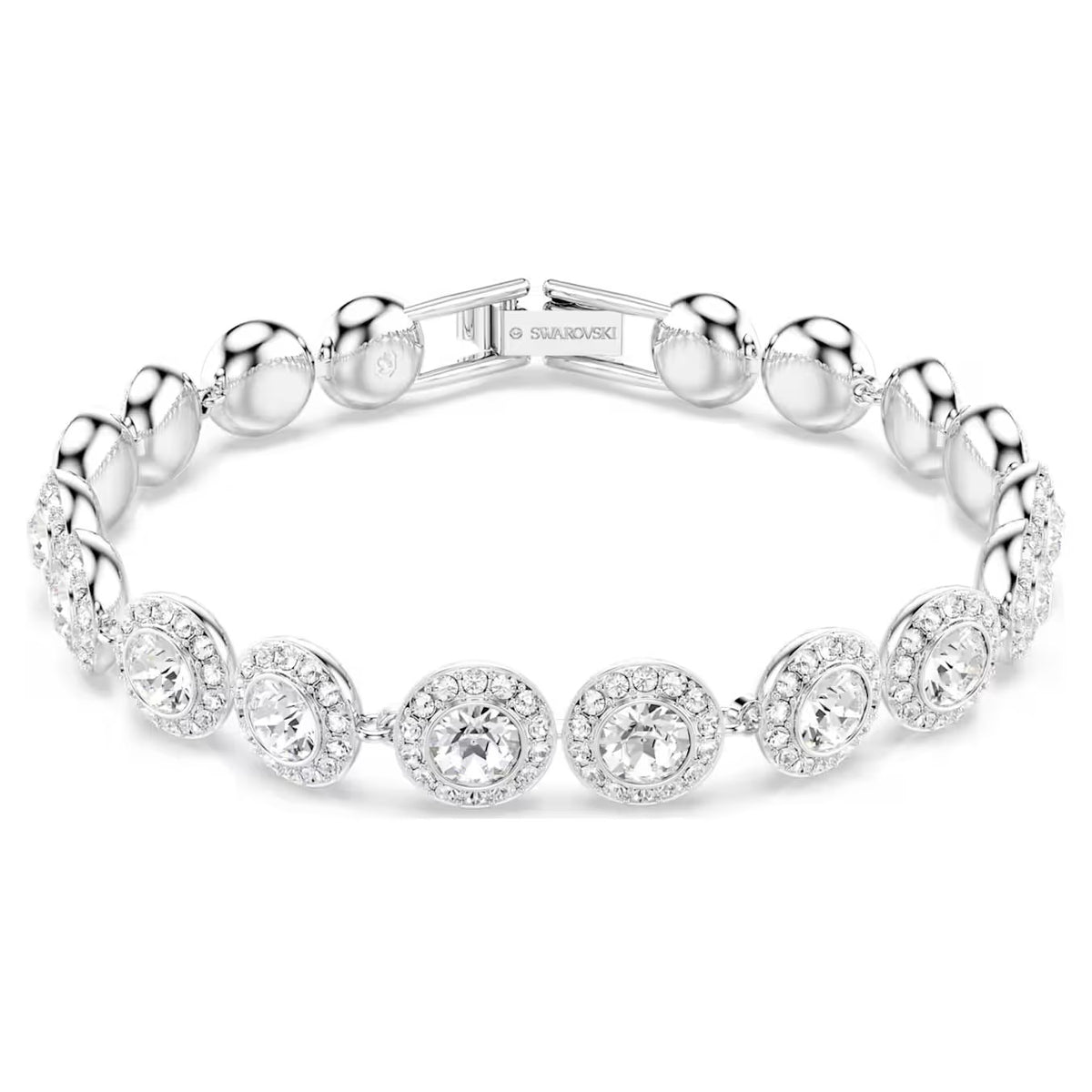 Swarovski Una Tennis bracelet Round cut, White, Rhodium plated - 5682279