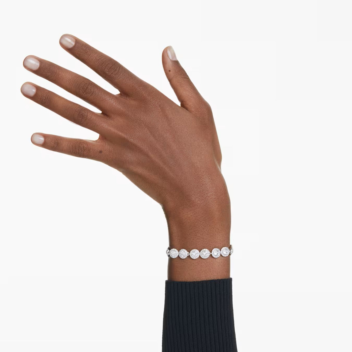 Swarovski Una Tennis bracelet Round cut, White, Rhodium plated - 5682279