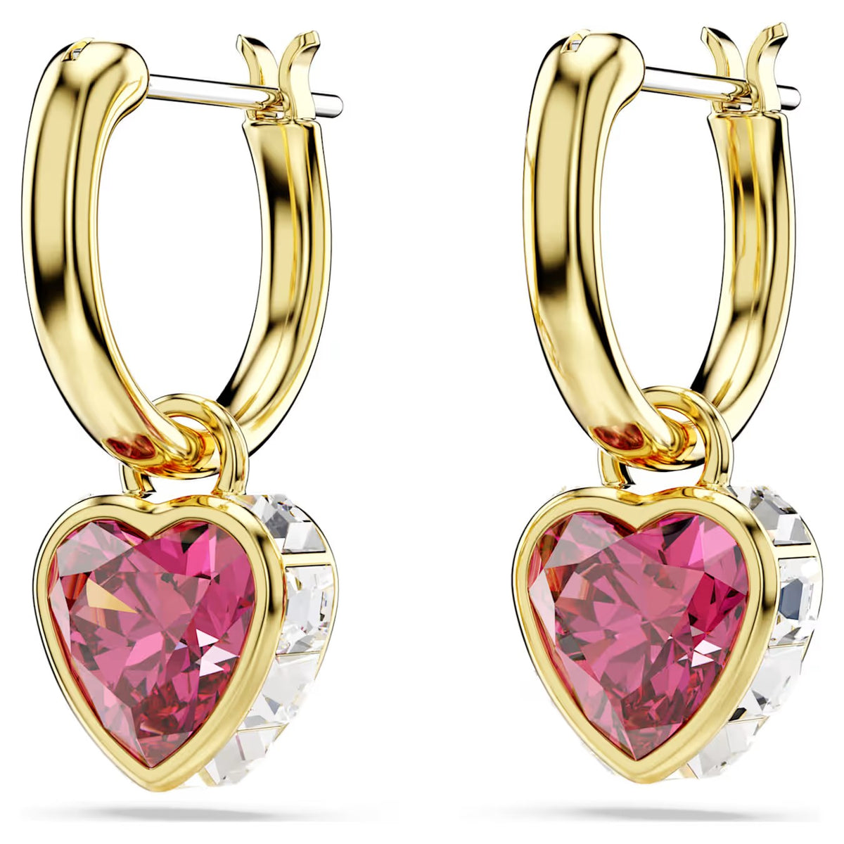Swarovski - Pendientes colgantes Chroma, Corazón, Rojo, Baño tono oro - 5684760 
