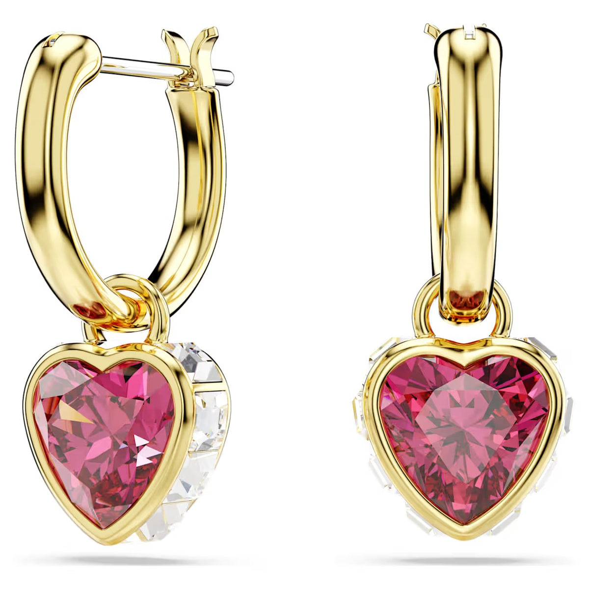 Swarovski - Pendientes colgantes Chroma, Corazón, Rojo, Baño tono oro - 5684760 