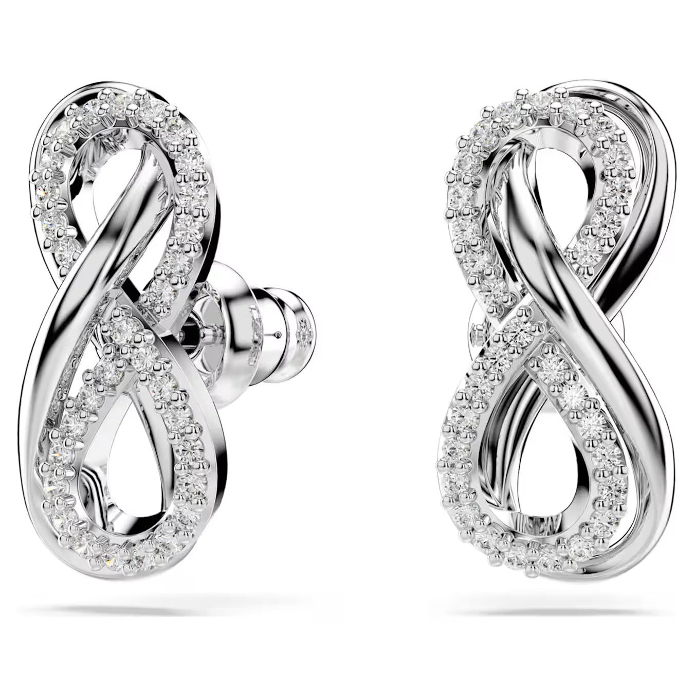 Swarovski - Hyperbola stud earrings, Infinity, White, Rhodium plated - 5687269/5689648 (SS)