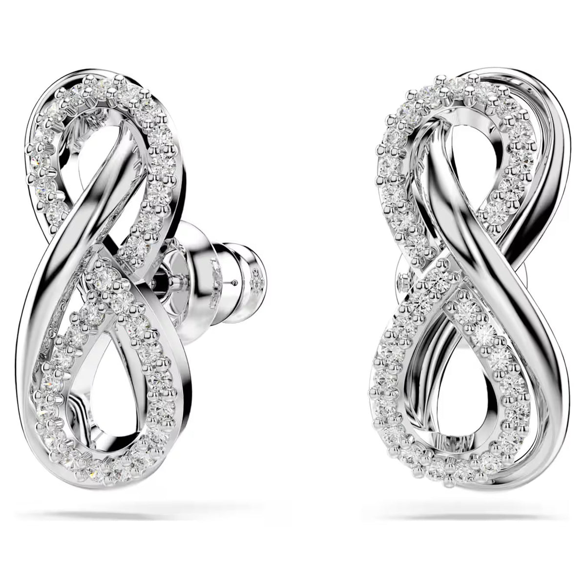 Swarovski - Pendientes Hyperbola, Infinity, blanco, Baño de rodio - 5687269 
