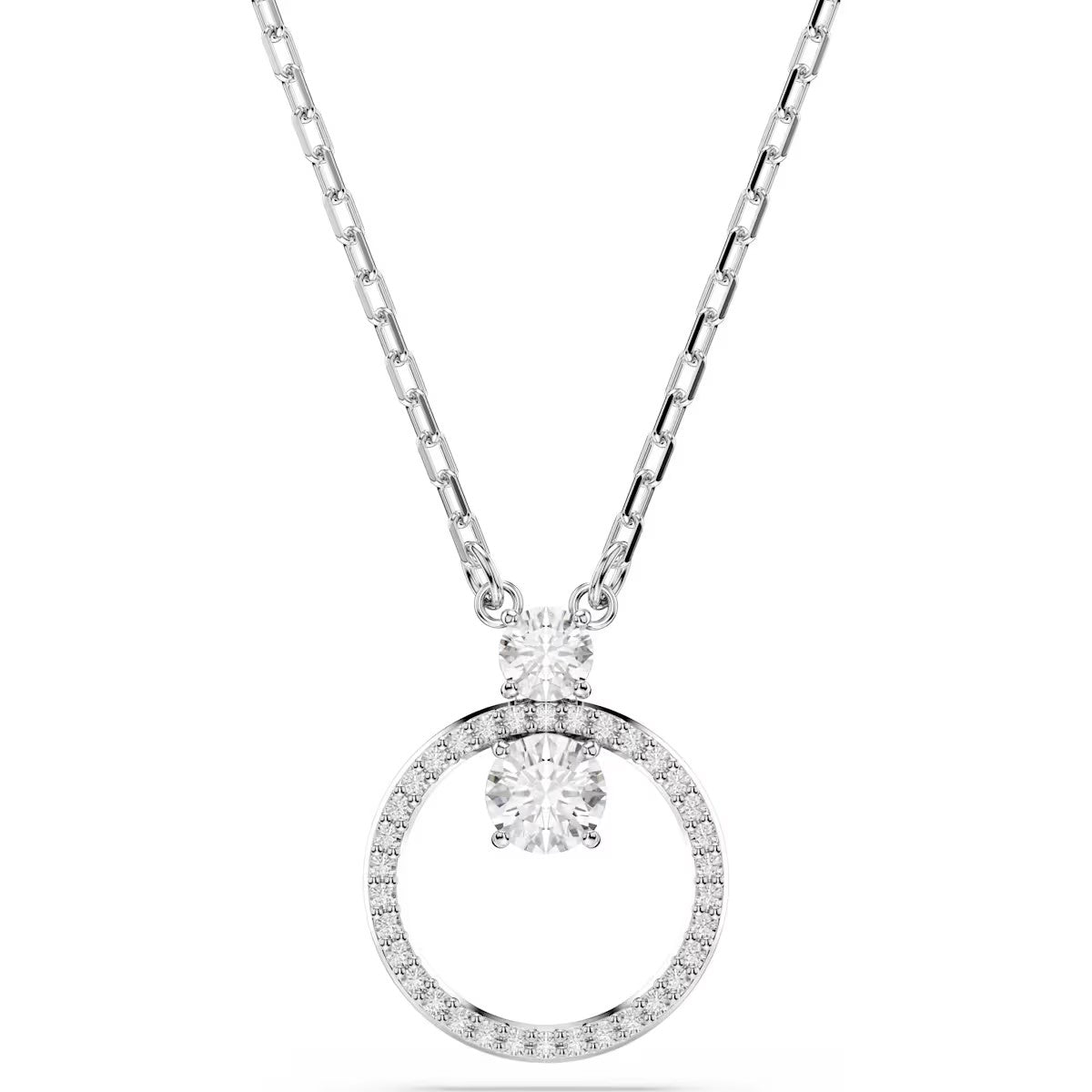 Swarovski - Constella pendant, Pavé, Round cut, White, Rhodium plated 5692261