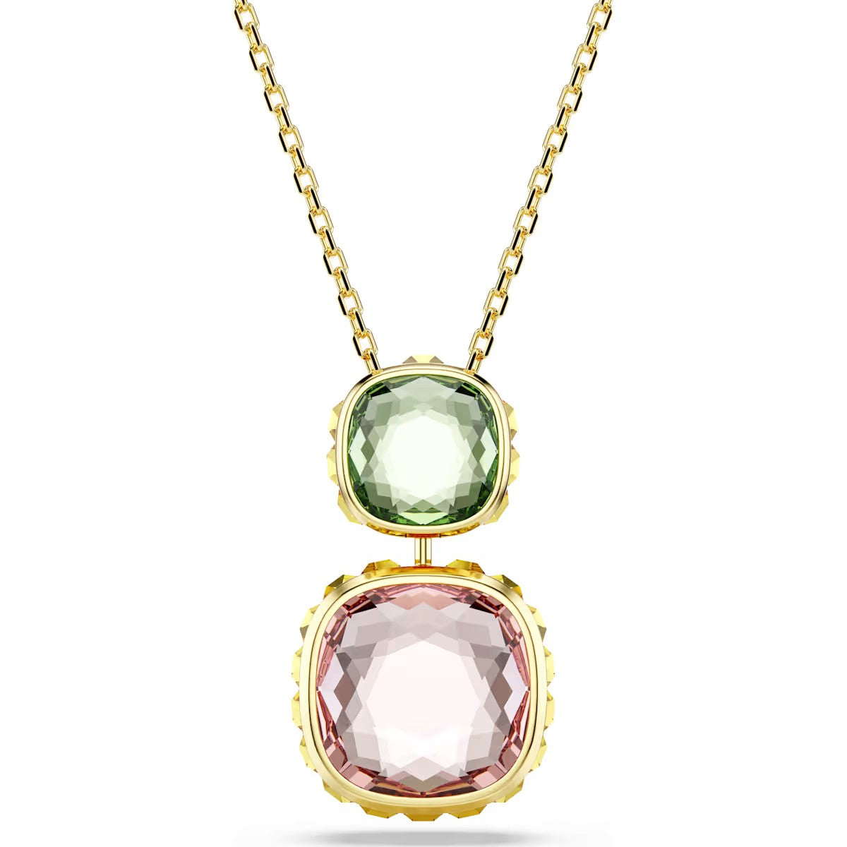 Swarovski - Chroma pendant, Cushion cut, Multicolored, Gold-tone plated 5692496