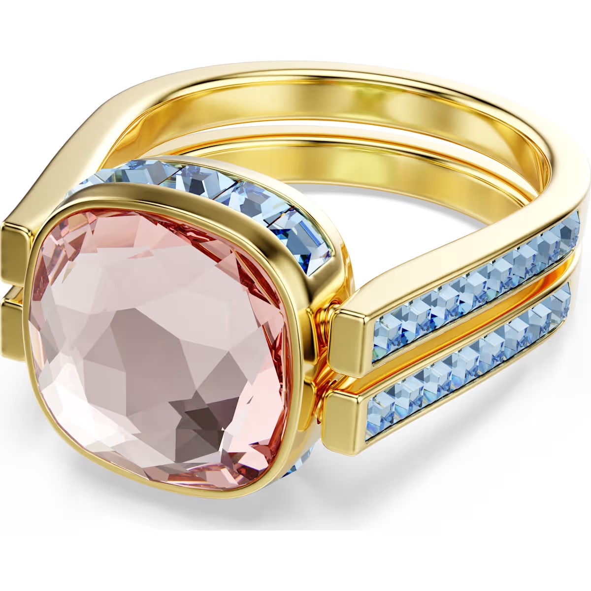 Swarovski - Chroma ring, Cushion cut, Multicolored, Gold-tone plated - 5692500