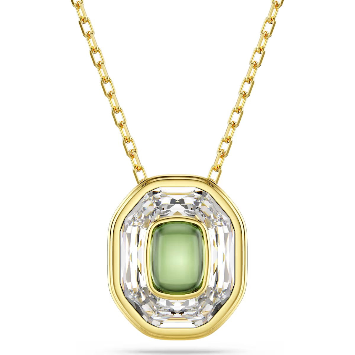 Swarovski - Chroma pendant, Octagon cut, Green, Gold-tone plated 5705580