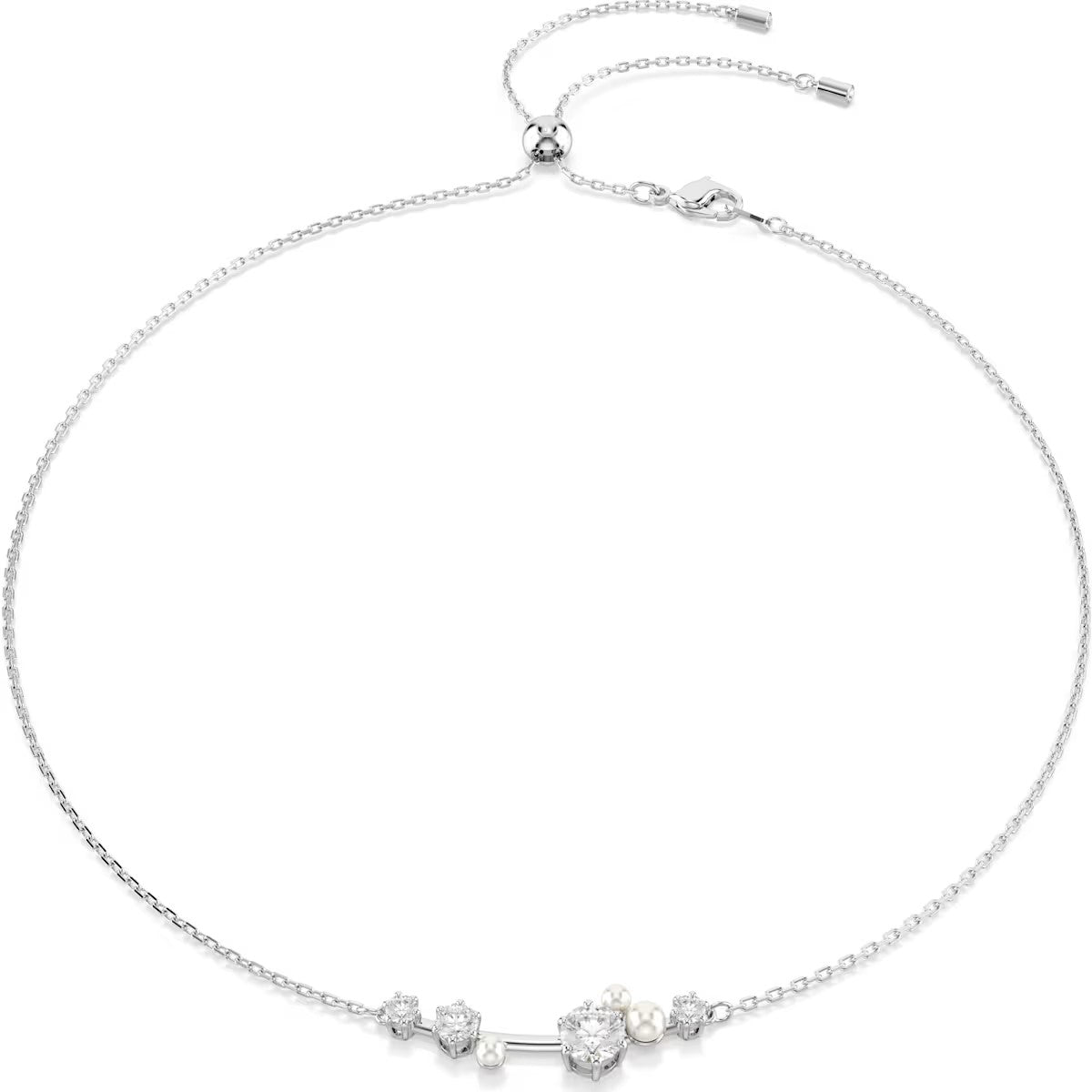 Swarovski - Constella necklace, Crystal pearl, Round cuts, White, Rhodium plated 5705626