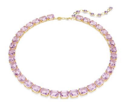 Swarovski - Millenia Tennis necklace, Octagon cut, Purple, Gold-tone plated 5705754