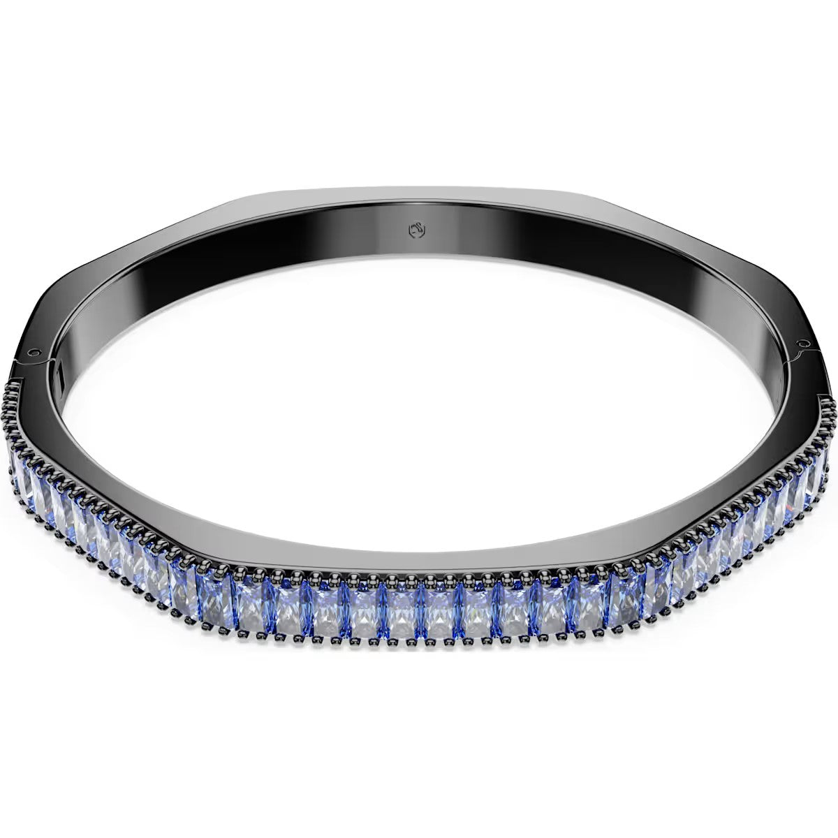 Swarovski - Matrix bangle, Baguette cut, Blue, Ruthenium plated 5705776