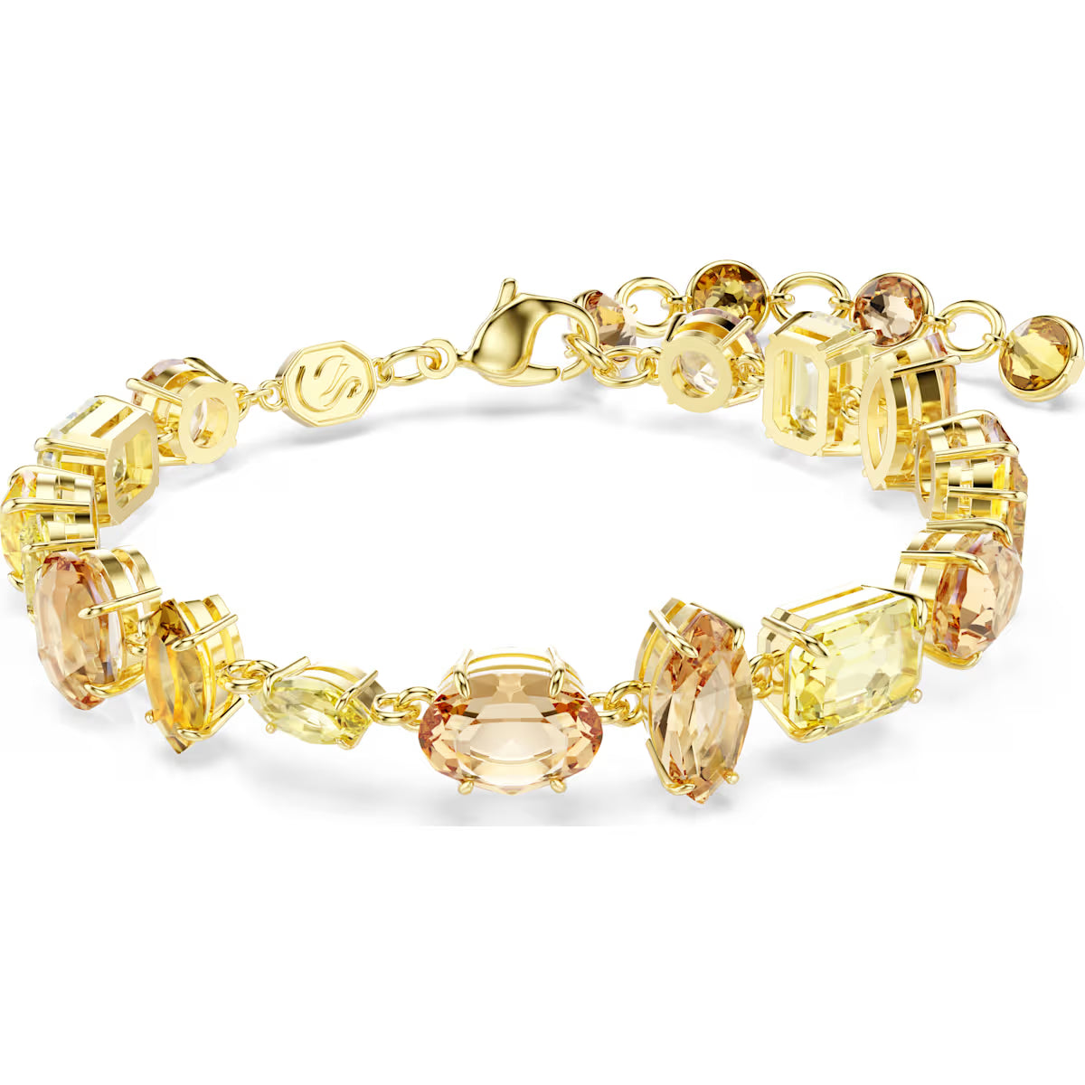 Gema bracelet, Mixed cuts, Yellow, Gold-tone plated 5718072