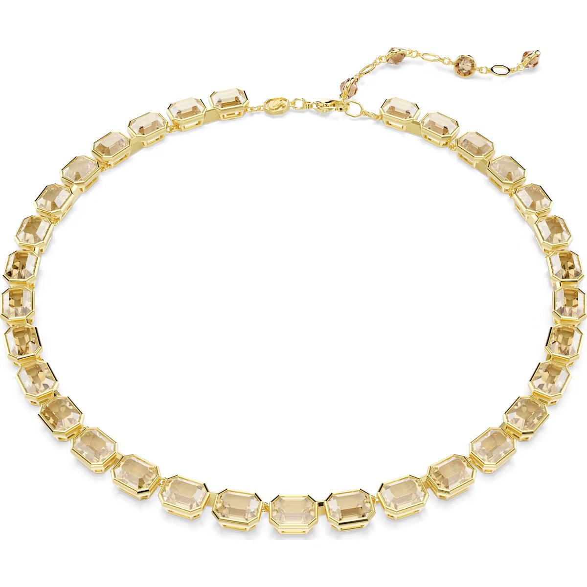 Millenia Tennis necklace, Octagon cut, Yellow, Gold-tone plated 5718674