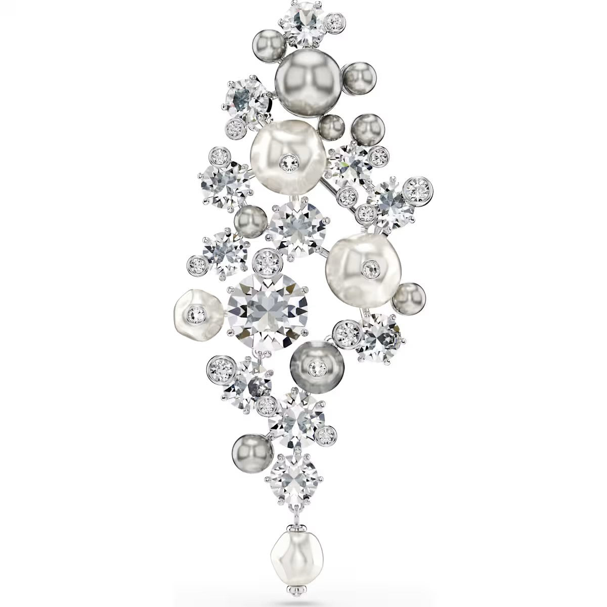 Swarovski Constella brooch, Crystal pearl, Round cut, White, Rhodium plated 5722516