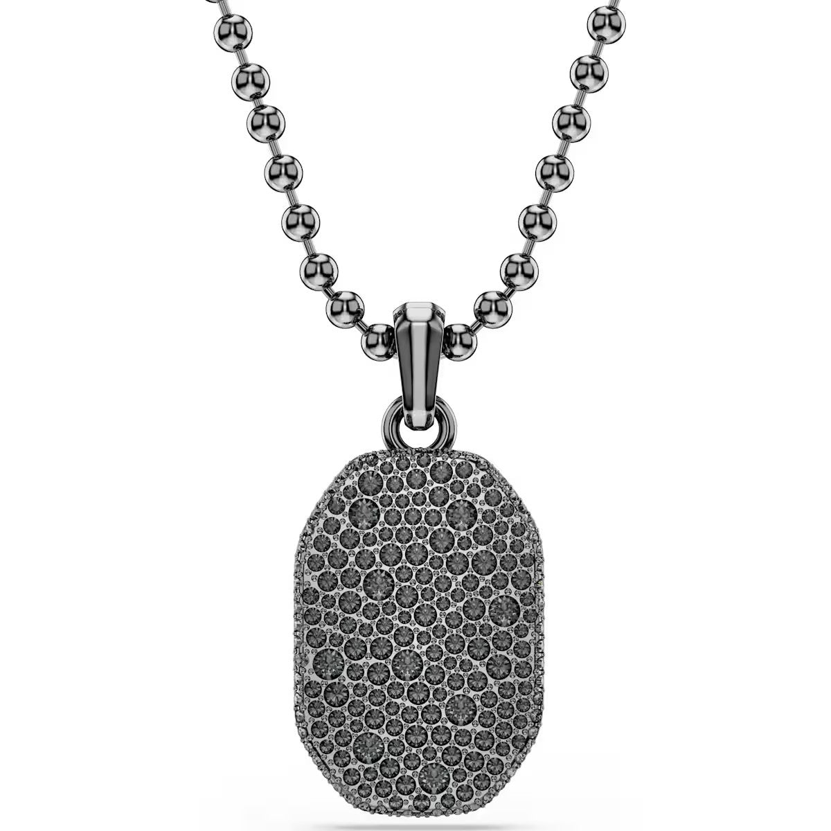 Swarovski Dextera Octagon pendant, Octagon shape, Round cut, Black, Ruthenium plated 5724595