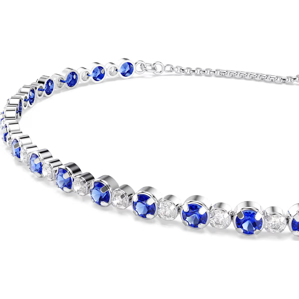 Swarovski Matrix Tennis bracelet, Mixed round cuts, Blue, Rhodium plated 5725854