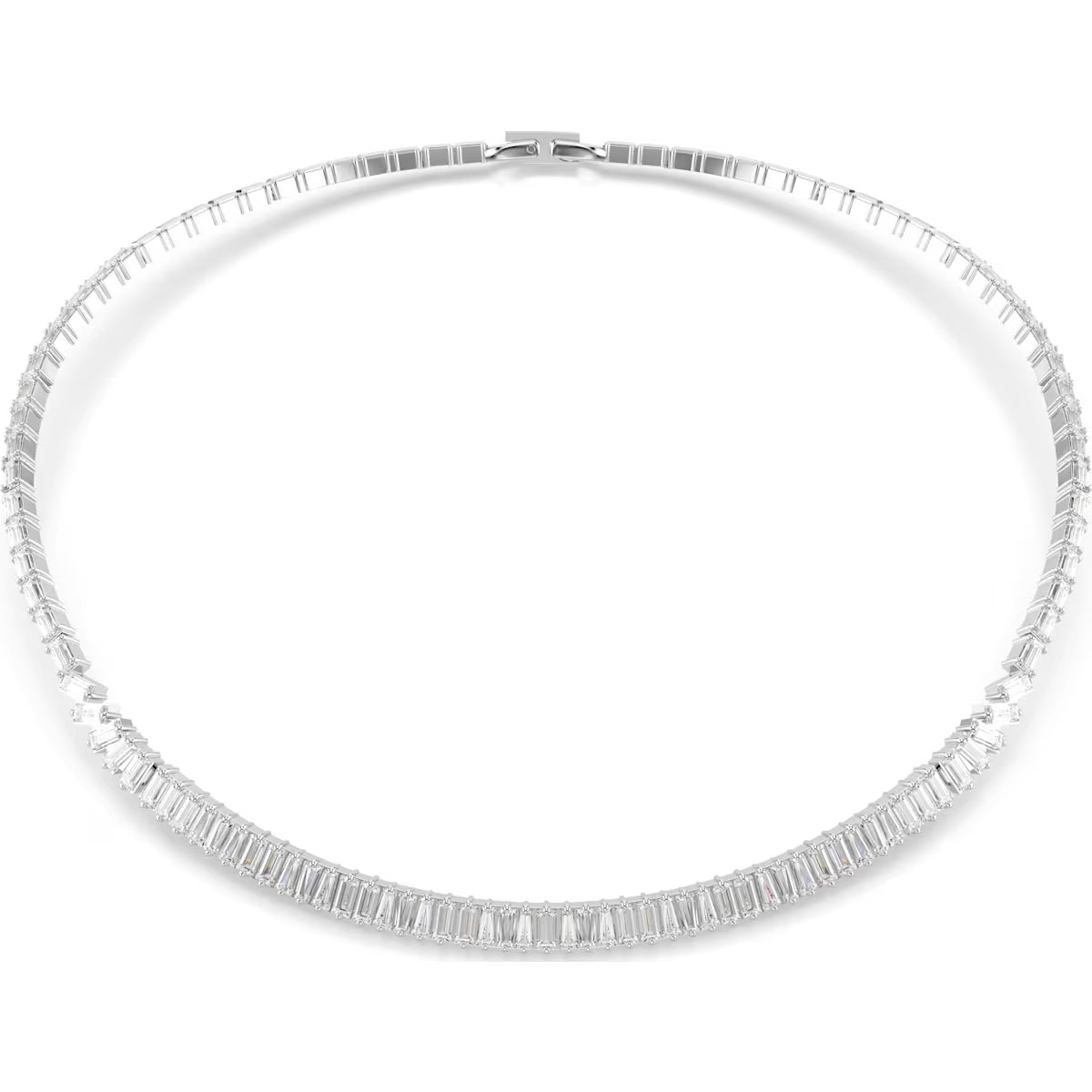 Swarovski Matrix necklace, Baguette cut, White, Rhodium plated 5727111