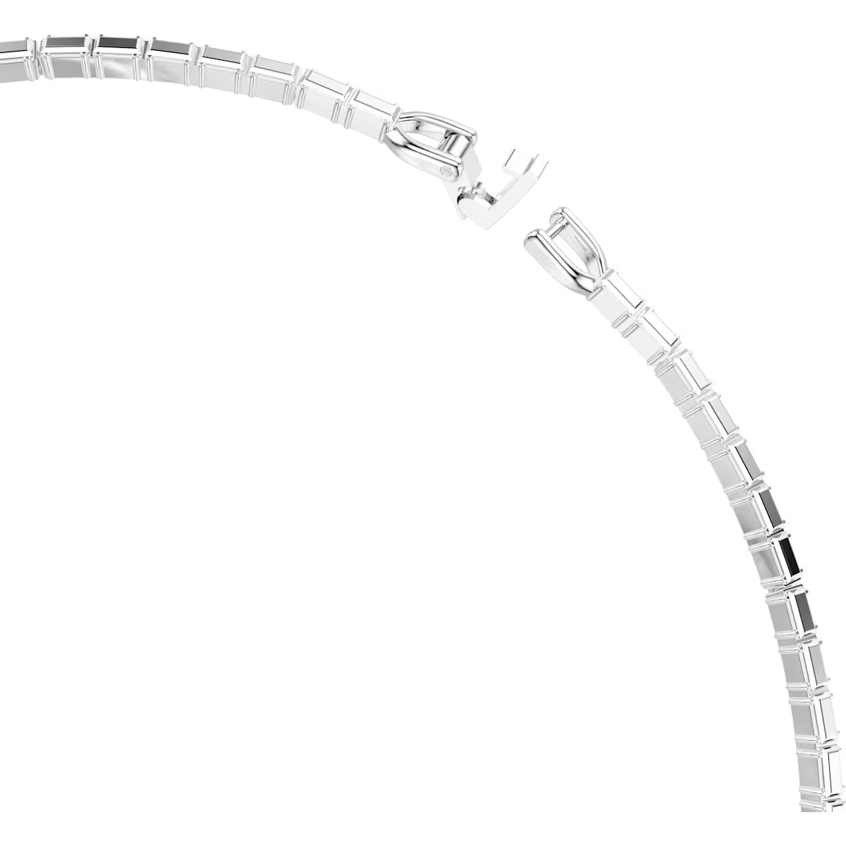 Swarovski Matrix necklace, Baguette cut, White, Rhodium plated 5727111