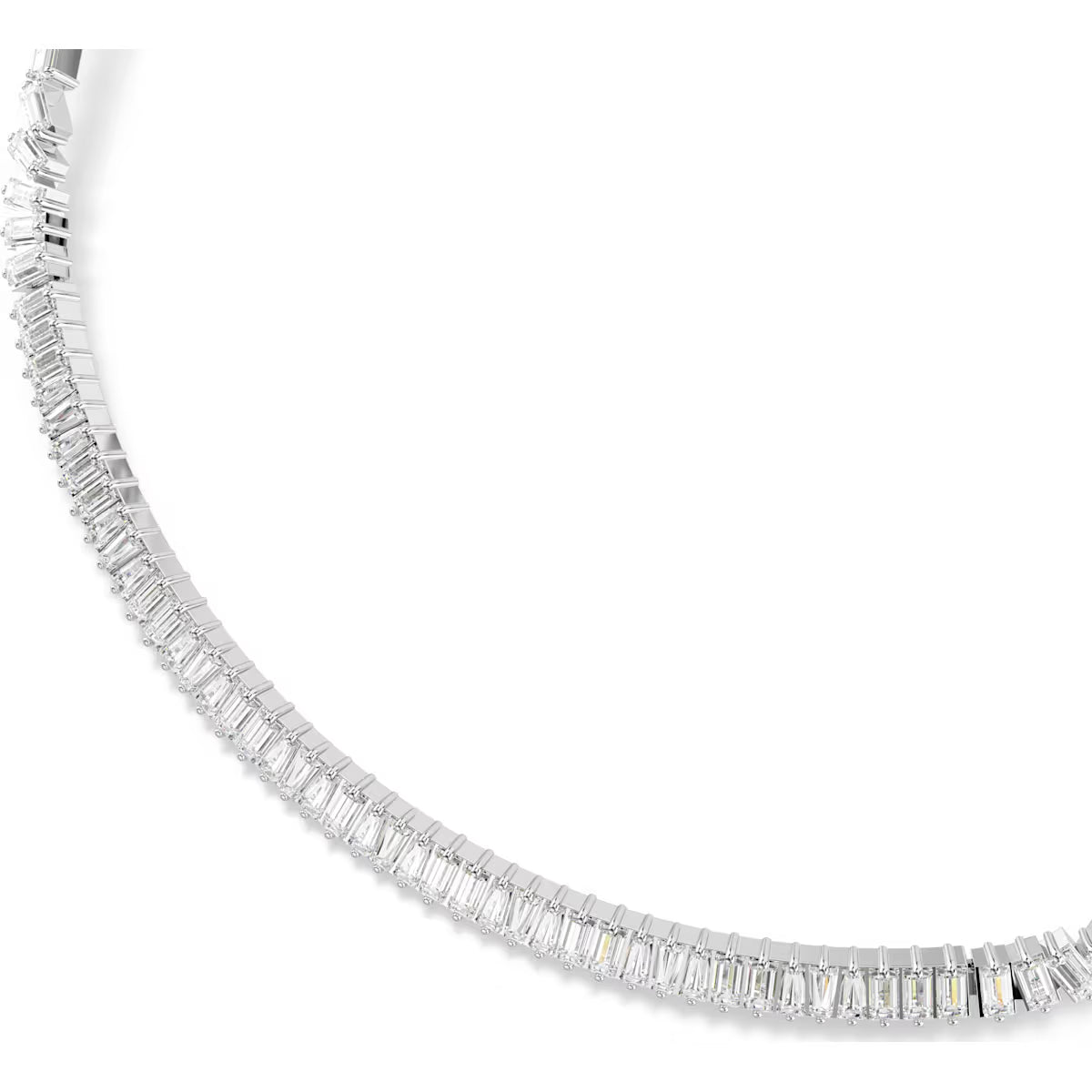 Swarovski Matrix necklace, Baguette cut, White, Rhodium plated 5727111