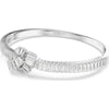 Swarovski Matrix bangle, Baguette cut, Knot, White, Rhodium plated 5727120