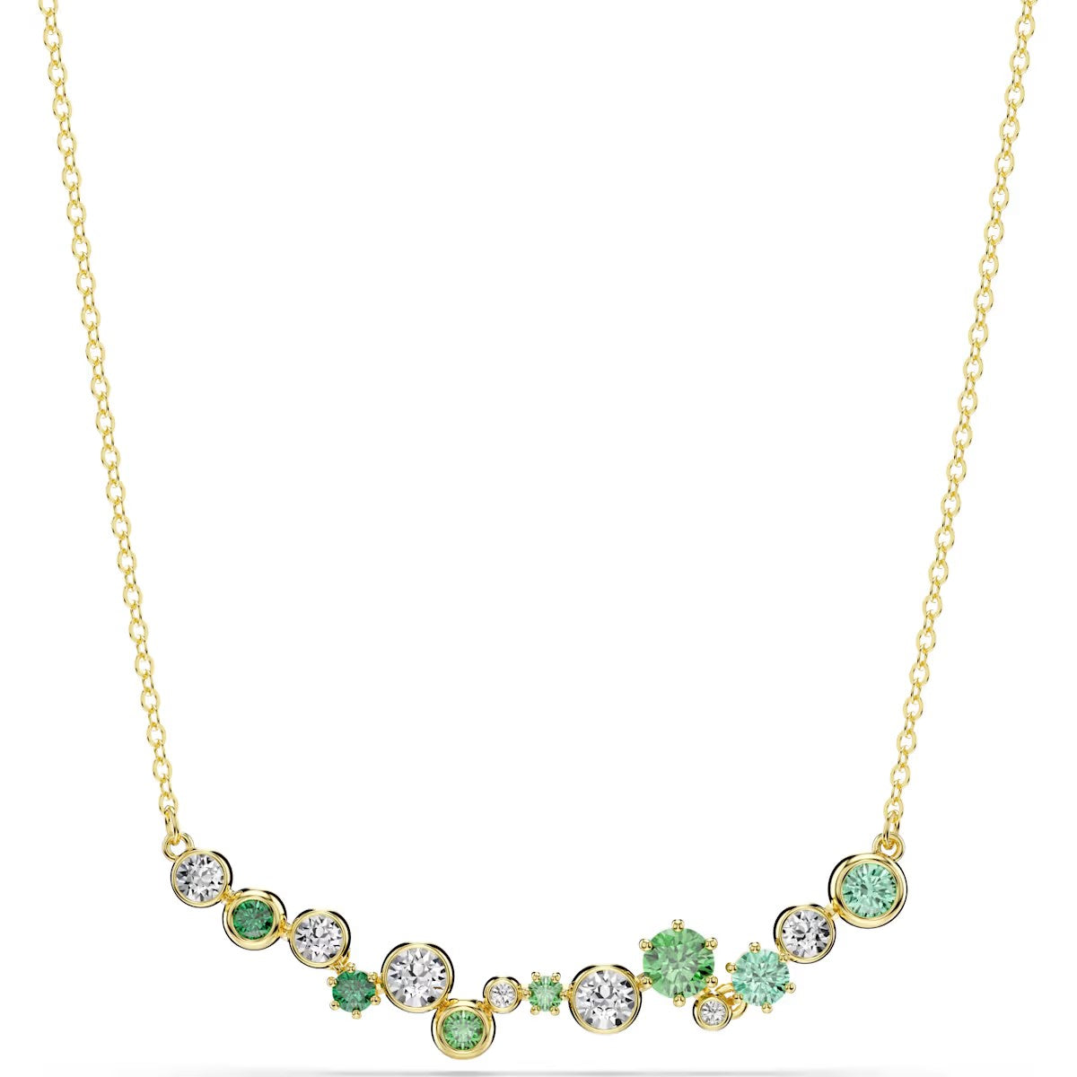 Swarovski Constella necklace, Mixed cuts, Green, Gold-tone plated - 5732247