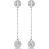 Una Angelic drop earrings, Round cut, White, Rhodium plated 5732273