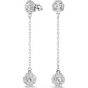 Una Angelic drop earrings, Round cut, White, Rhodium plated 5732273