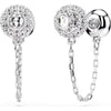 Una Angelic drop earrings, Round cut, White, Rhodium plated 5732273