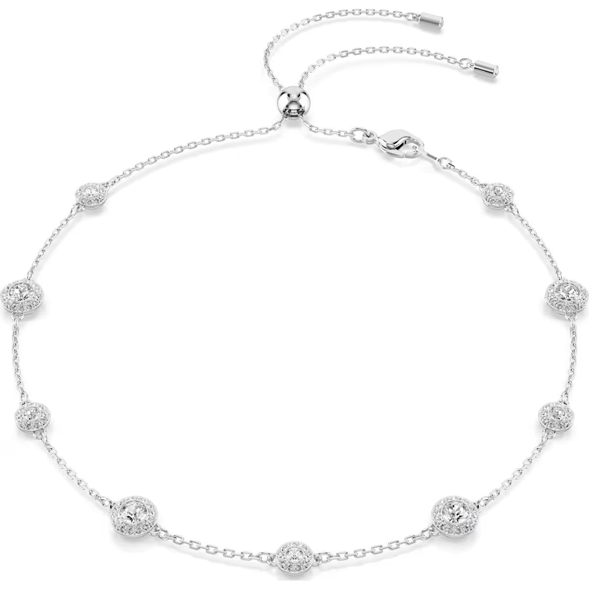 Una Angelic necklace, Round cut, Double sided motifs, White, Rhodium plated - 5732275
