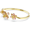 Idyllia bangle, Mixed cuts, Flower, Multicolored, Gold-tone plated 5732387