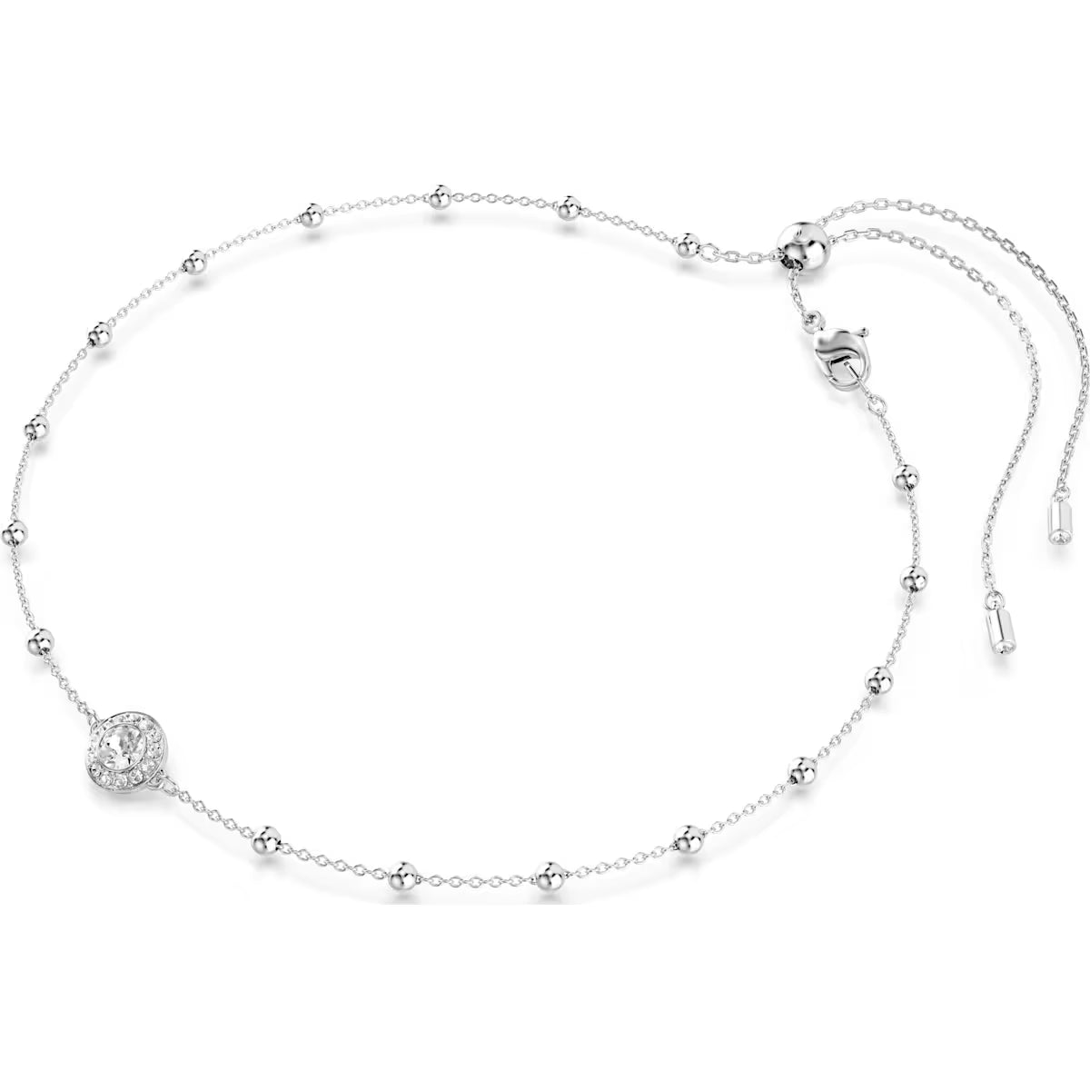 Una Angelic pendant, Round cut, Double sided motifs, White, Rhodium plated 5733116